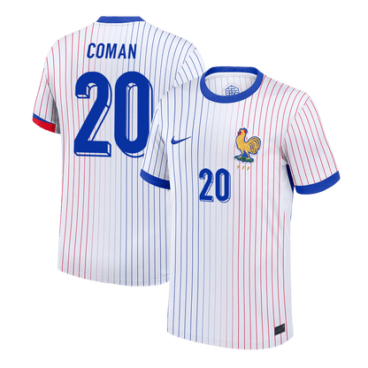 Frankrike Tröja COMAN #20 Euro 2024 Borta Vit