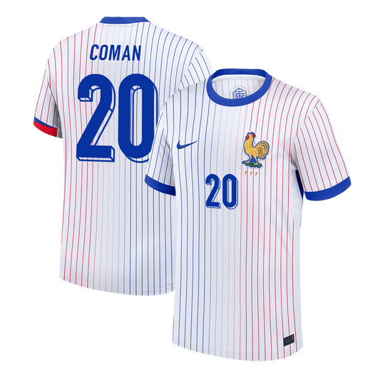 Frankrike Tröja COMAN #20 Euro 2024 Borta Vit