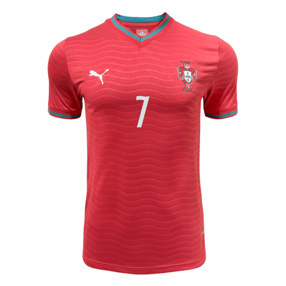 Portugal Tröja RONALDO #7 2026 Hemma Autentisk Röd-9