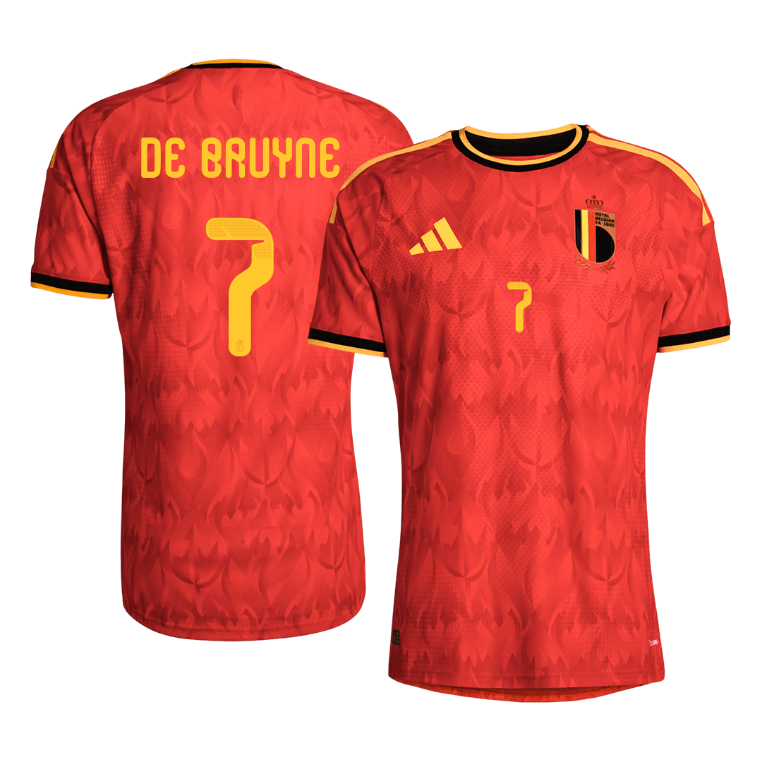 Belgien Tröja DE BRUYNE #7 2026 Hemma Autentisk Röd