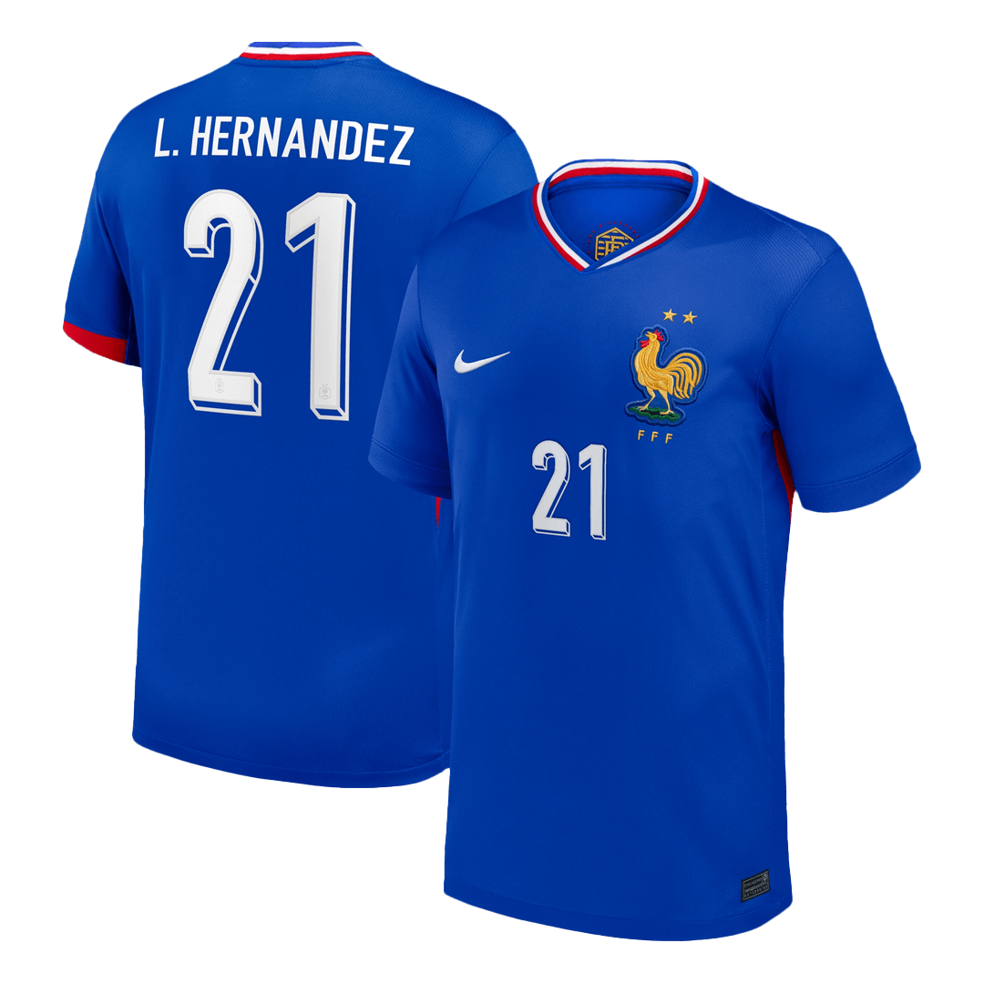 Frankrike Tröja L.Hernandez #21 Euro 2024 Hemma Blå