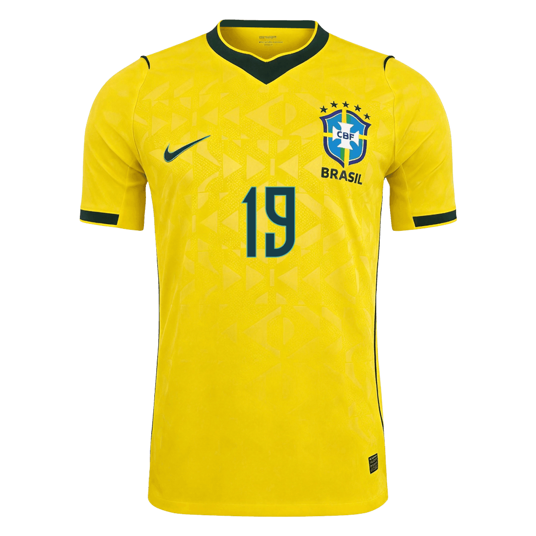 Brasilien Tröja ENDRICK #19 2026 Hemma Autentisk Gul-2