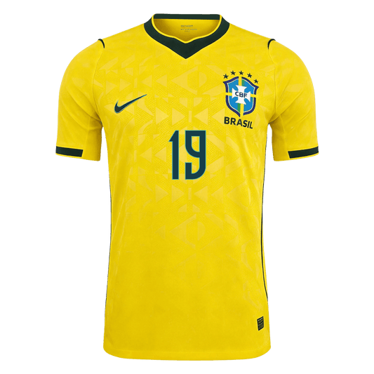 Brasilien Tröja ENDRICK #19 2026 Hemma Autentisk Gul-1