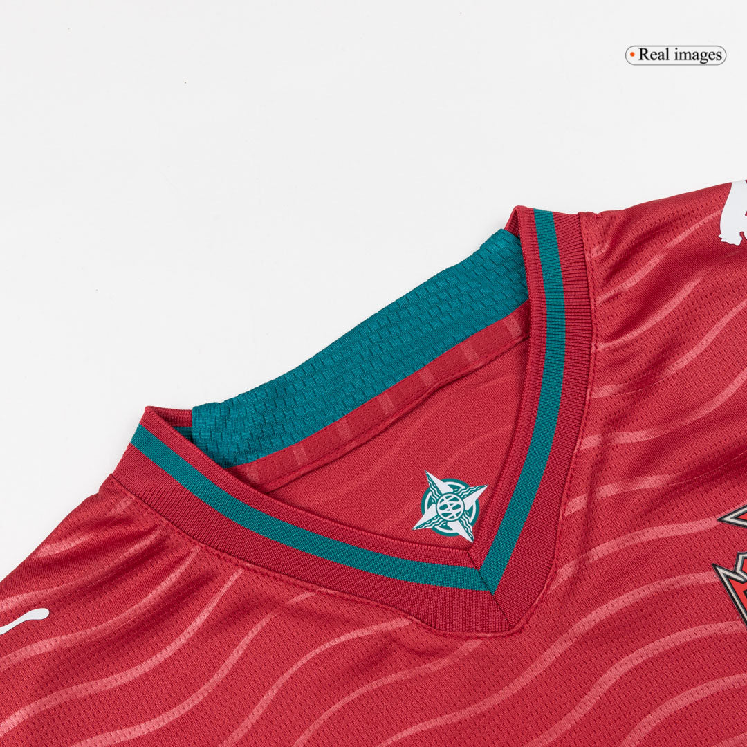 Portugal Tröja RONALDO #7 2026 Hemma Röd Barn Premium-10