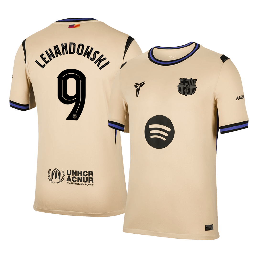 Barcelona Tröja LEWANDOWSKI #9 2025/26 Borta Gul - UCL
