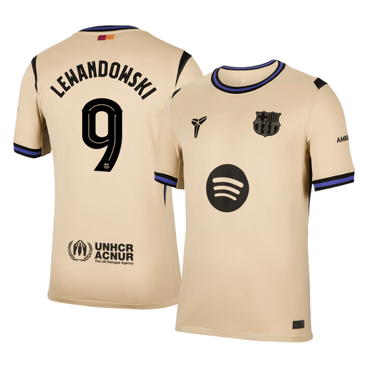 Barcelona Tröja LEWANDOWSKI #9 2025/26 Borta Gul - UCL