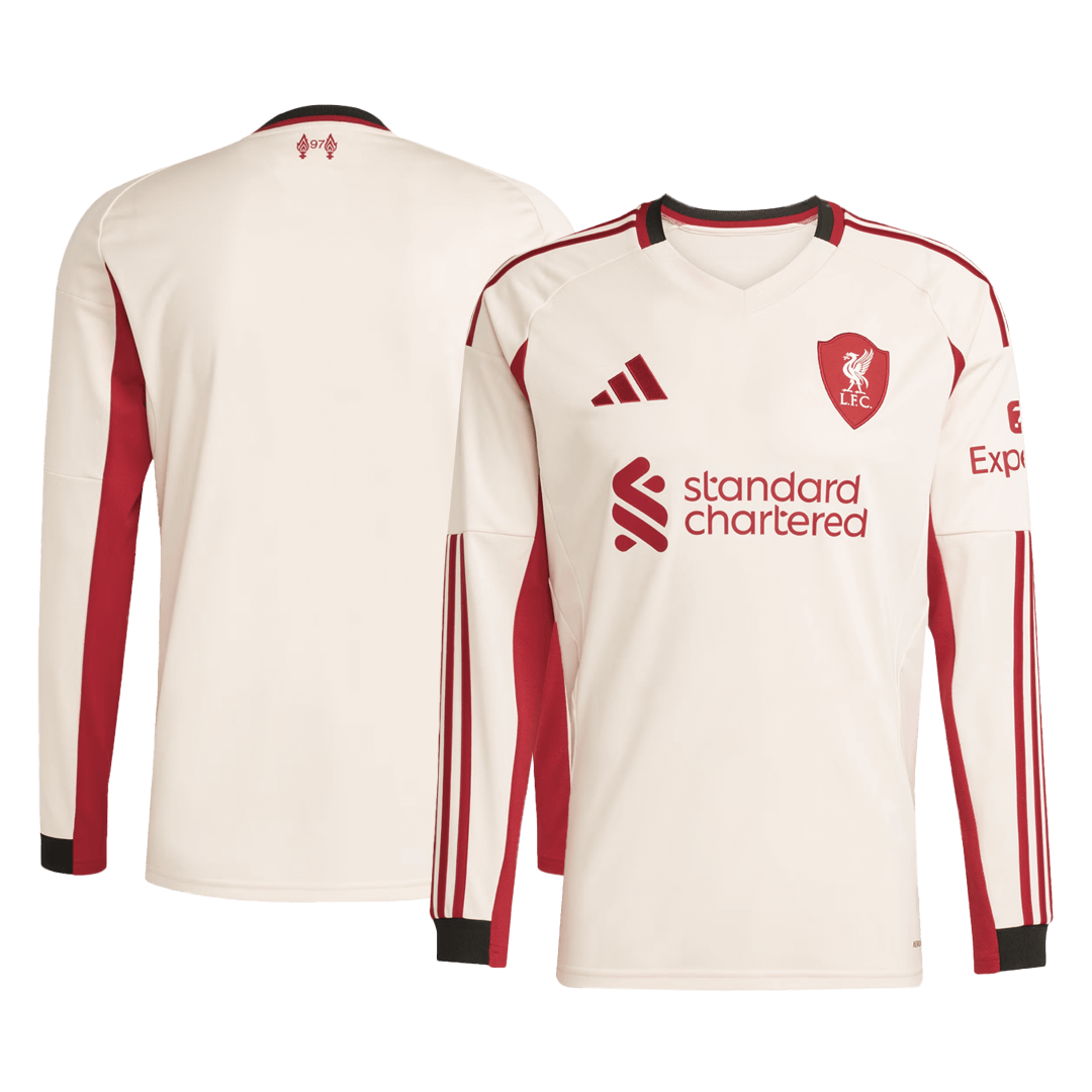 Liverpool Tröja 2025/26 Borta Långärmad Vit-10