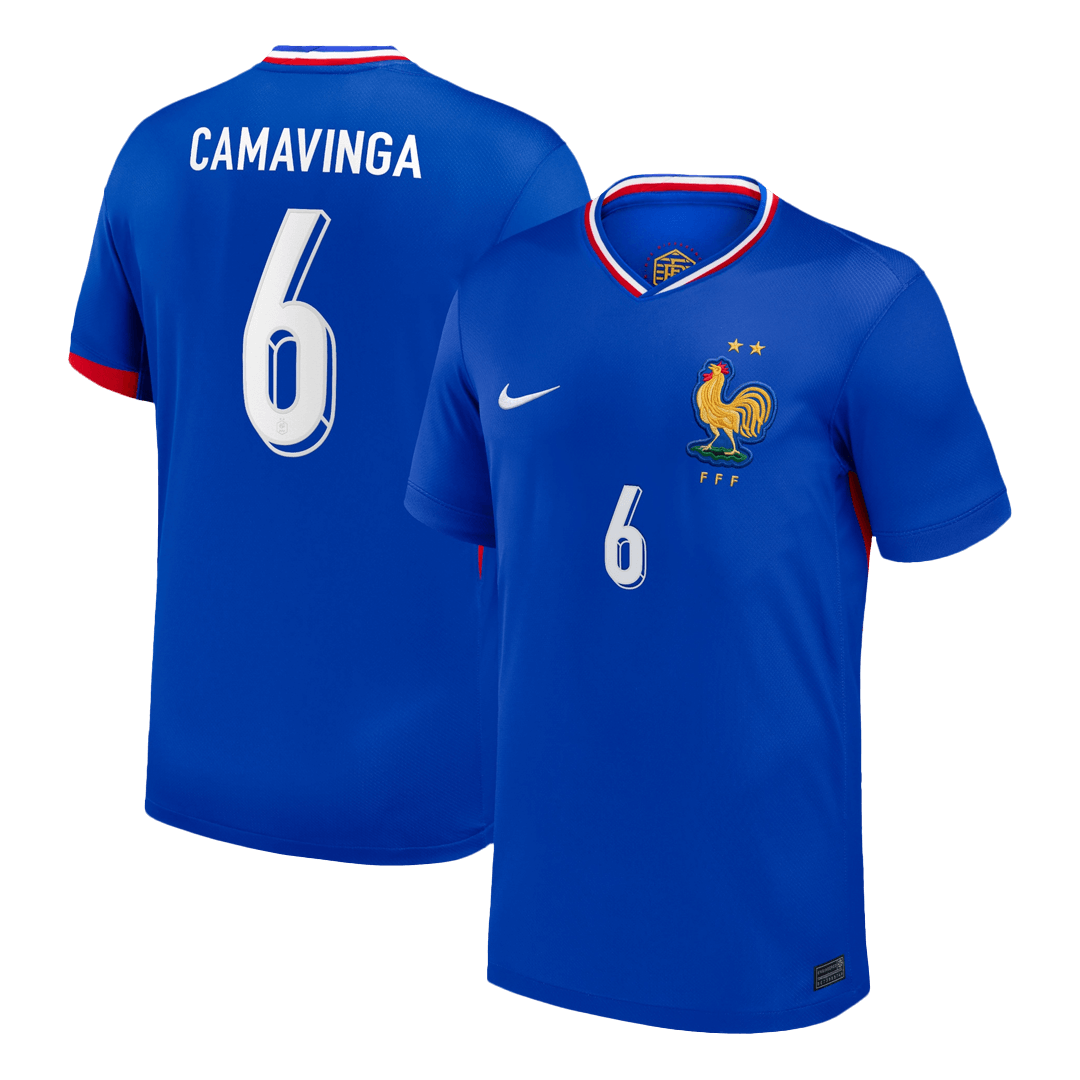 Frankrike Tröja CAMAVINGA #6 Euro 2024 Hemma Blå