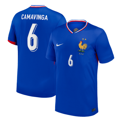 Frankrike Tröja CAMAVINGA #6 Euro 2024 Hemma Blå