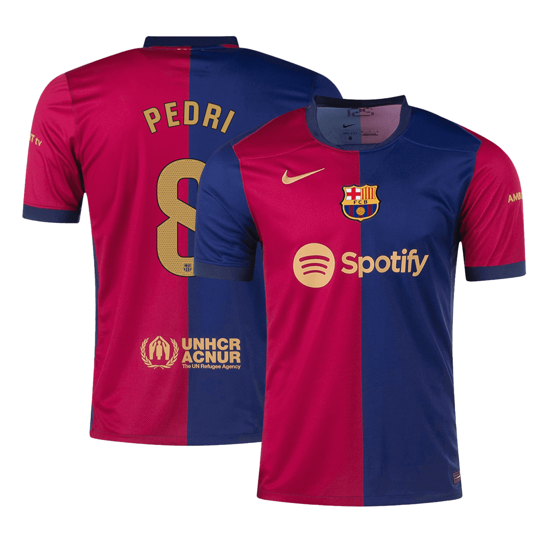 Barcelona Tröja PEDRI #8 2024/25 Hemma Röd & Blå