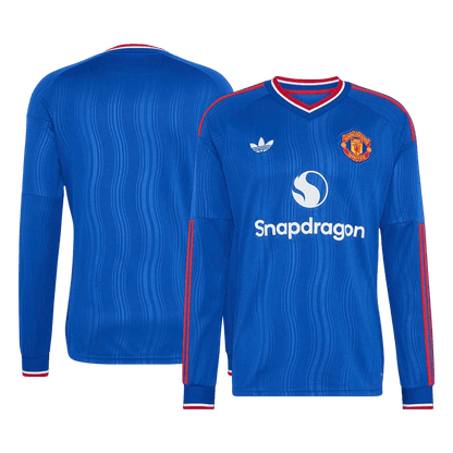 Manchester United Tröja 2026/27 Borta Långärmad Blå-2