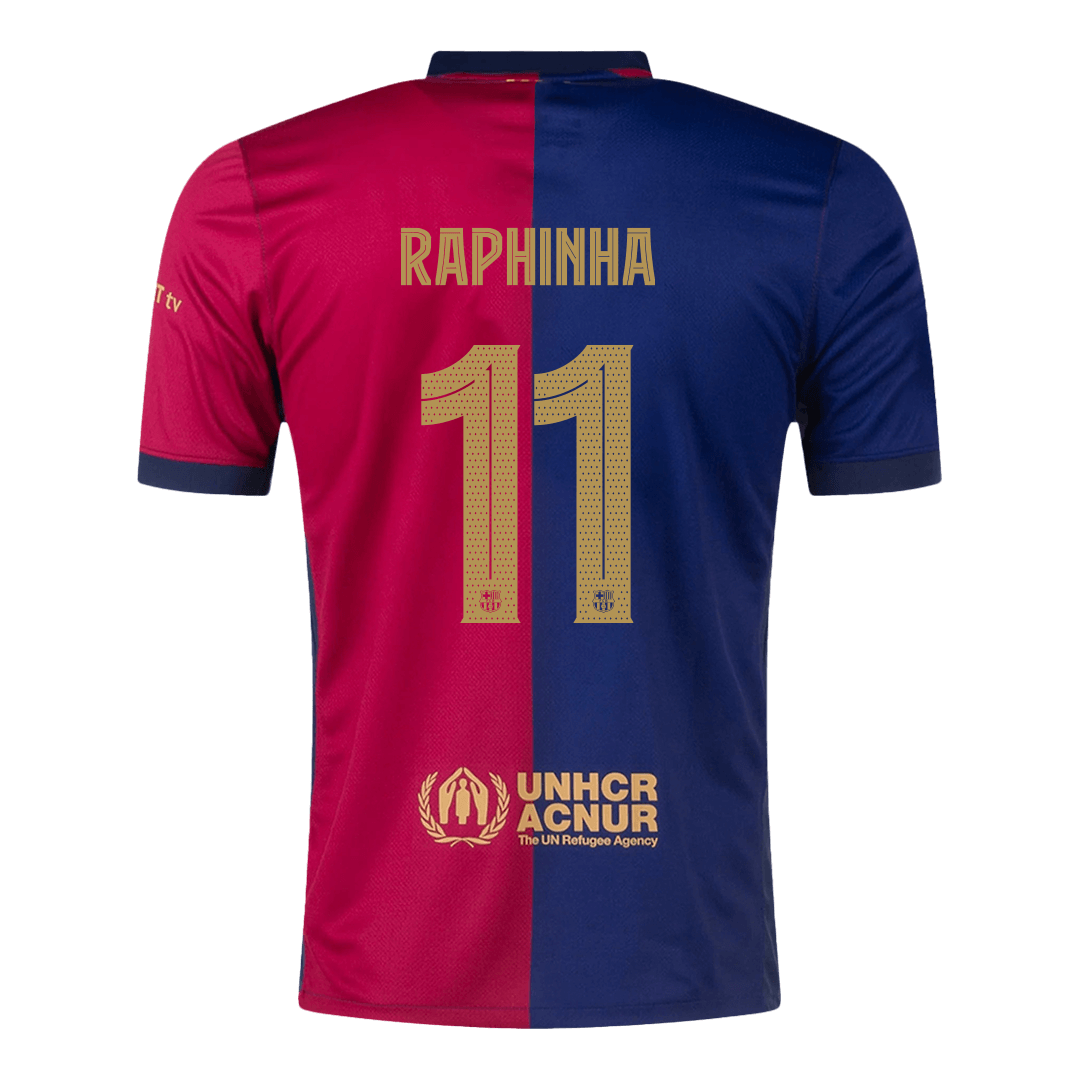 Barcelona Tröja RAPHINHA #11 2024/25 Hemma Röd & Blå - UCL