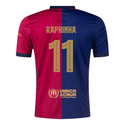 Barcelona Tröja RAPHINHA #11 2024/25 Hemma Röd & Blå - UCL-12