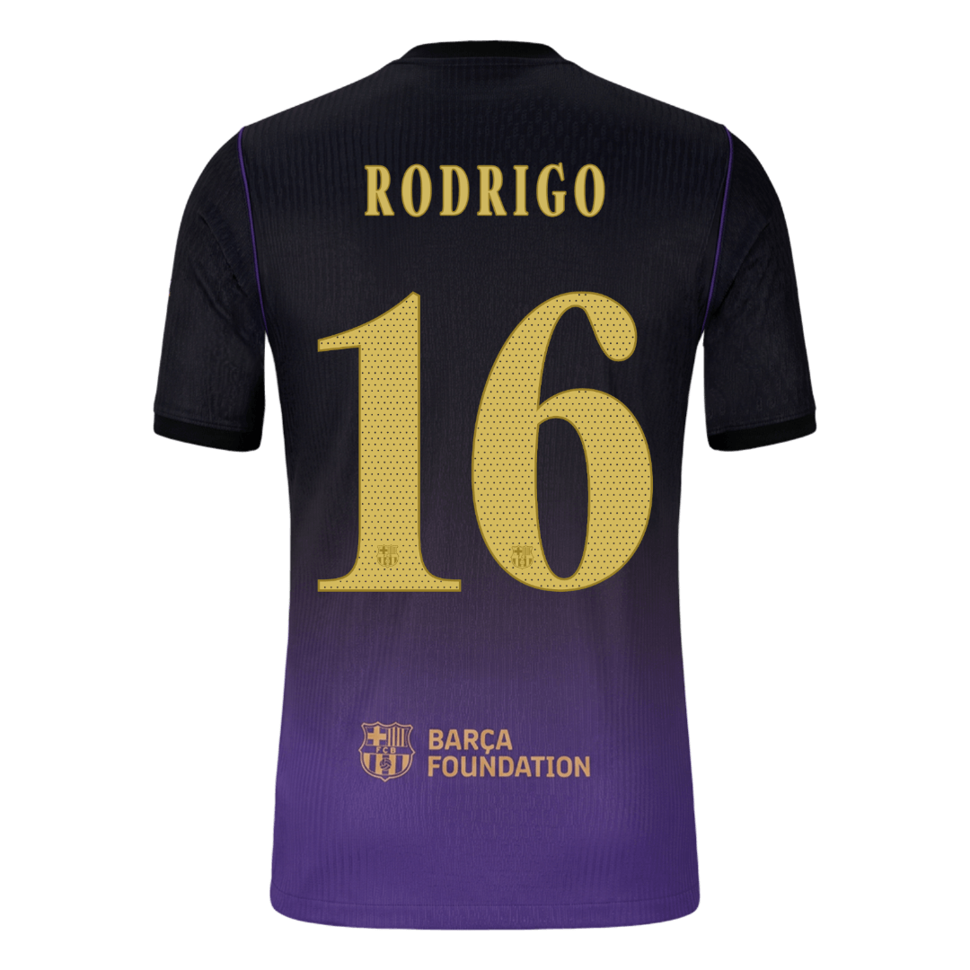 Barcelona Tröja RODRIGO #16 2026/27 Borta Autentisk Black/Purple - UCL