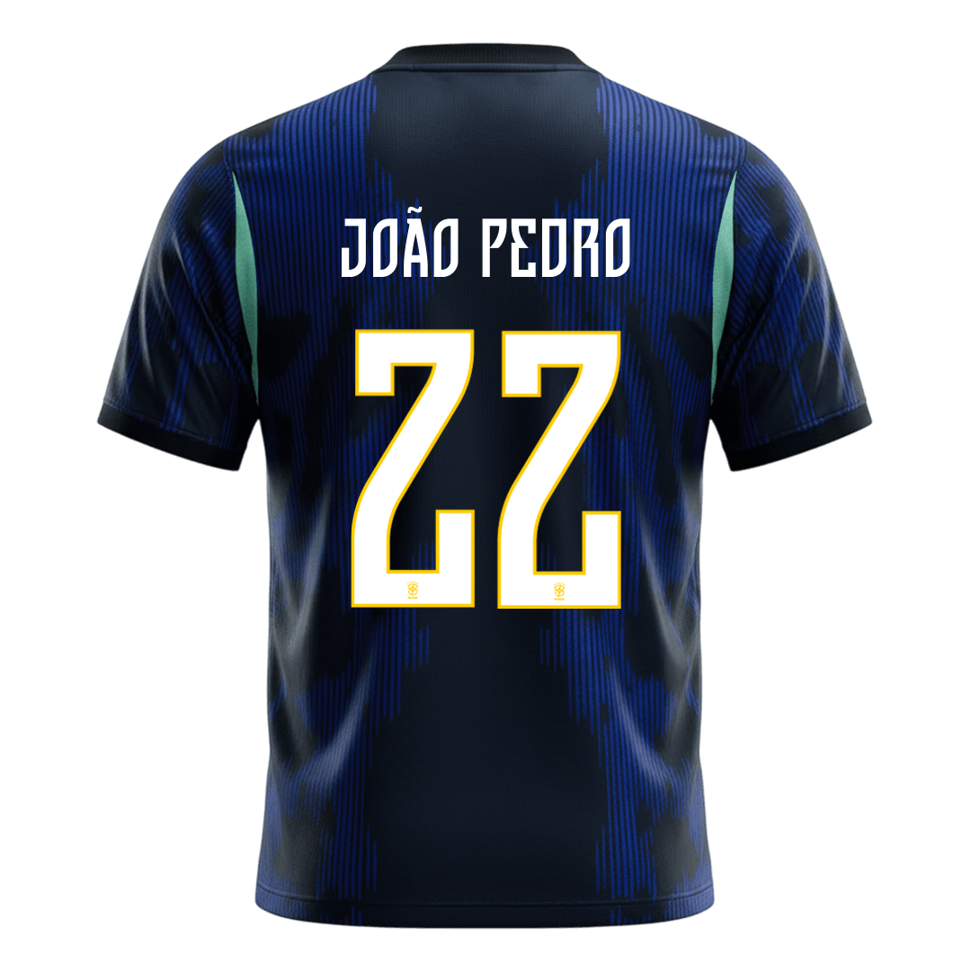 Brasilien Tröja JOÃO PEDRO #22 2026 Borta Mörkblå-9
