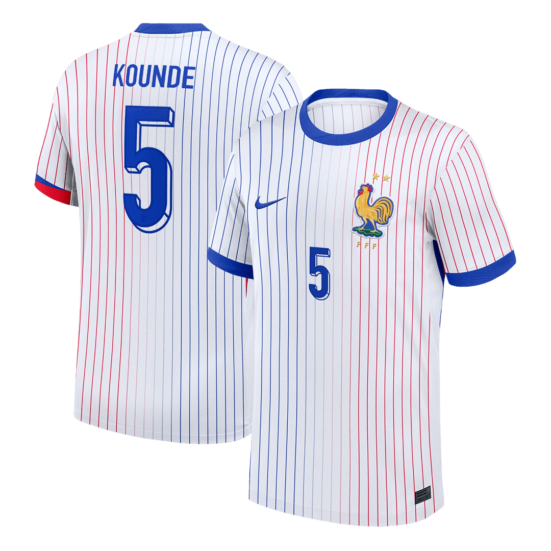 Frankrike Tröja KOUNDE #5 Euro 2024 Borta Vit