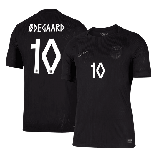 Norge Tröja ØDEGAARD #10 2026 Borta Autentisk Svart