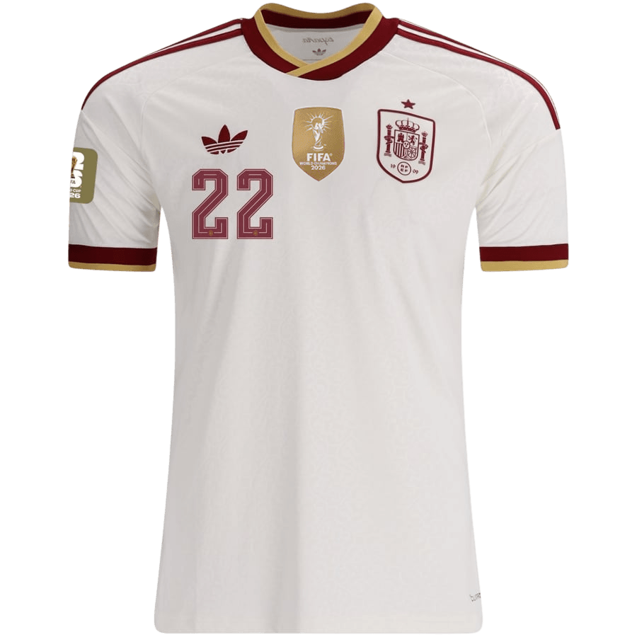 Spanien Tröja CUBARSÍ #22 2026 Borta Autentisk Vit-8