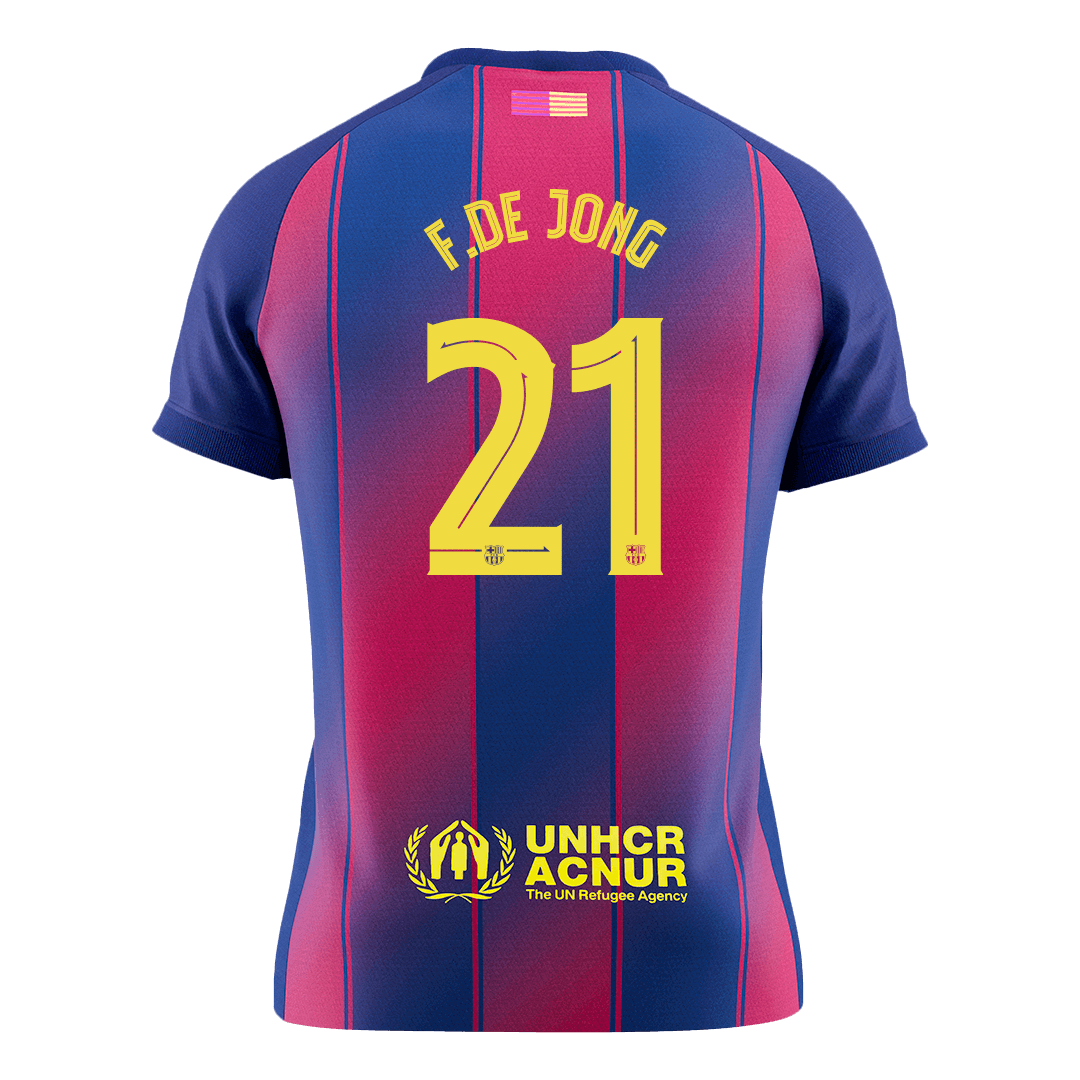 F.DE JONG #21 Barcelona Tröja 2025/26 Hemma Premium Röd & Blå - UCL-9