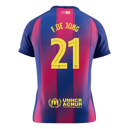 F.DE JONG #21 Barcelona Tröja 2025/26 Hemma Premium Röd & Blå - UCL-9
