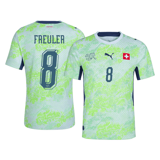 Schweiz Tröja REULER #8 2026 Borta Autentisk Grön