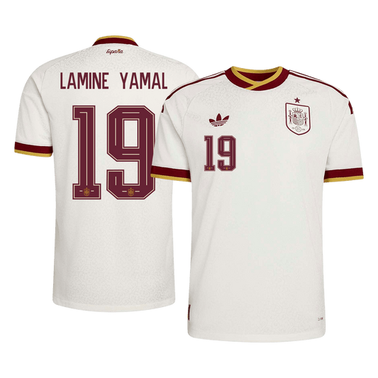Spanien Tröja LAMINE YAMAL #19 2026 Borta Autentisk Vit