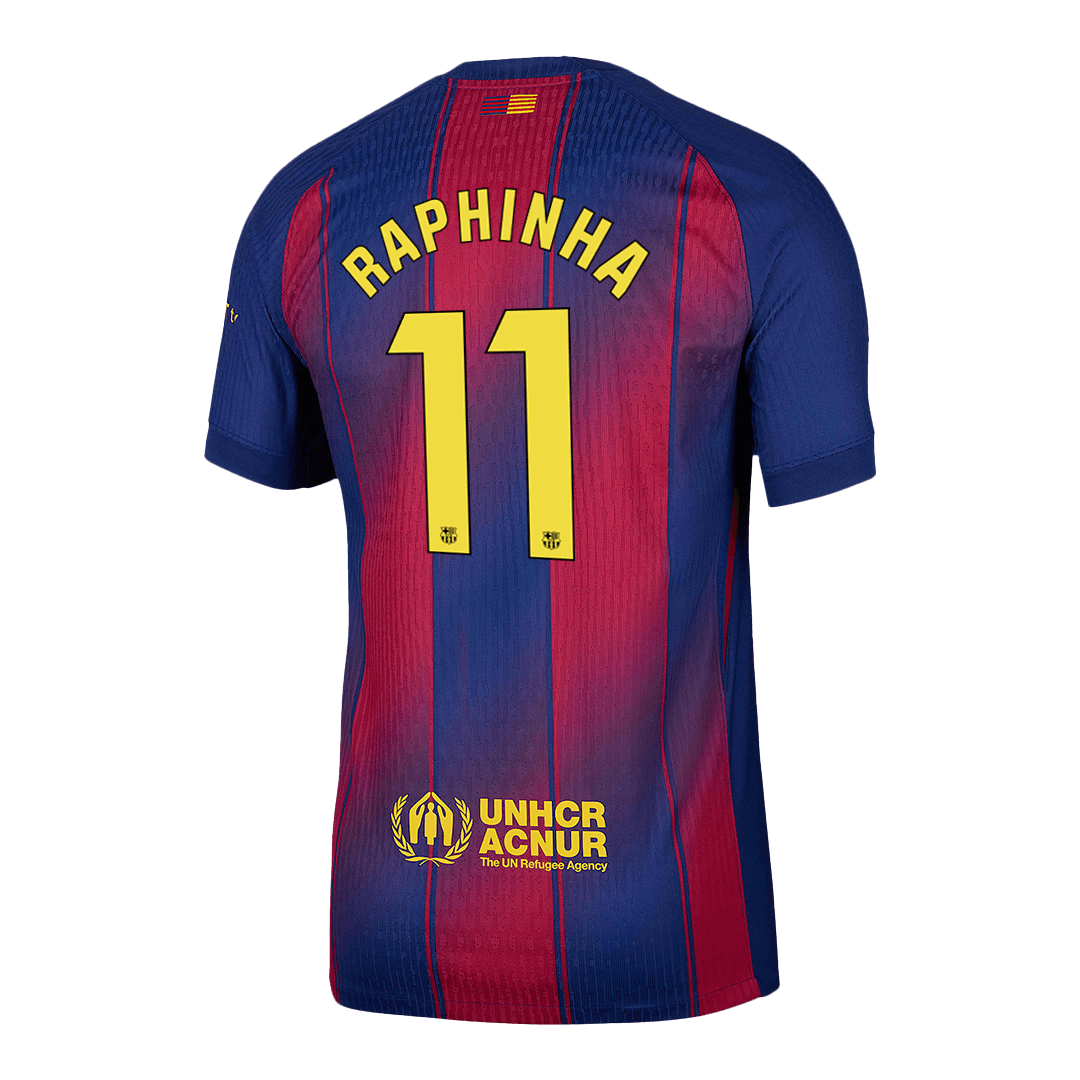 Barcelona Tröja RAPHINHA #11 2025/26 Hemma Röd & Blå-13