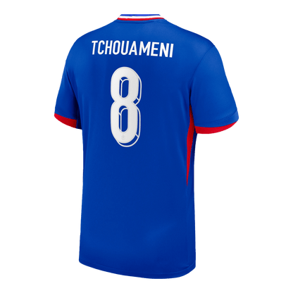 Frankrike Tröja TCHOUAMENI #8 Euro 2024 Hemma Blå-7