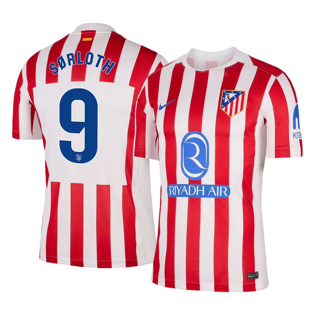 Atletico Madrid Tröja SØRLOTH #9 2025/26 Hemma Röd & Vit