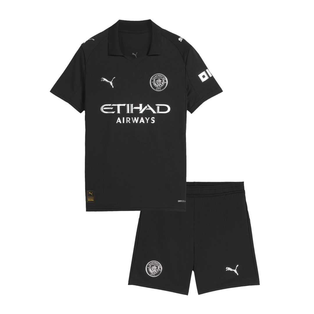 Manchester City Tröja 2025/26 Borta Svart Barn