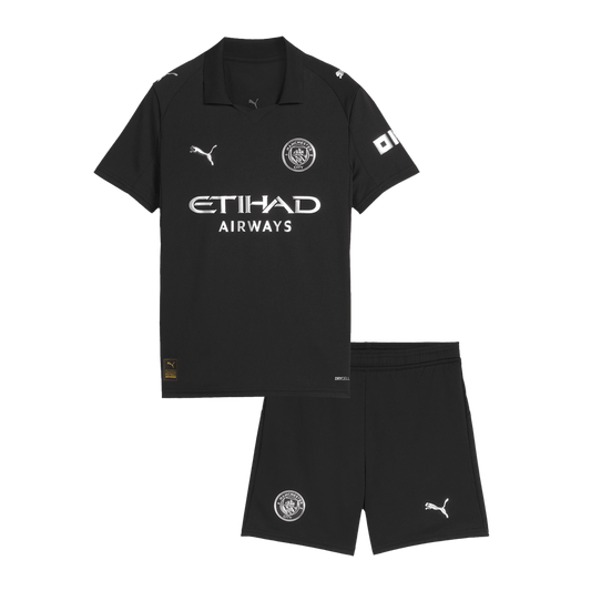 Manchester City Tröja 2025/26 Borta Svart Barn