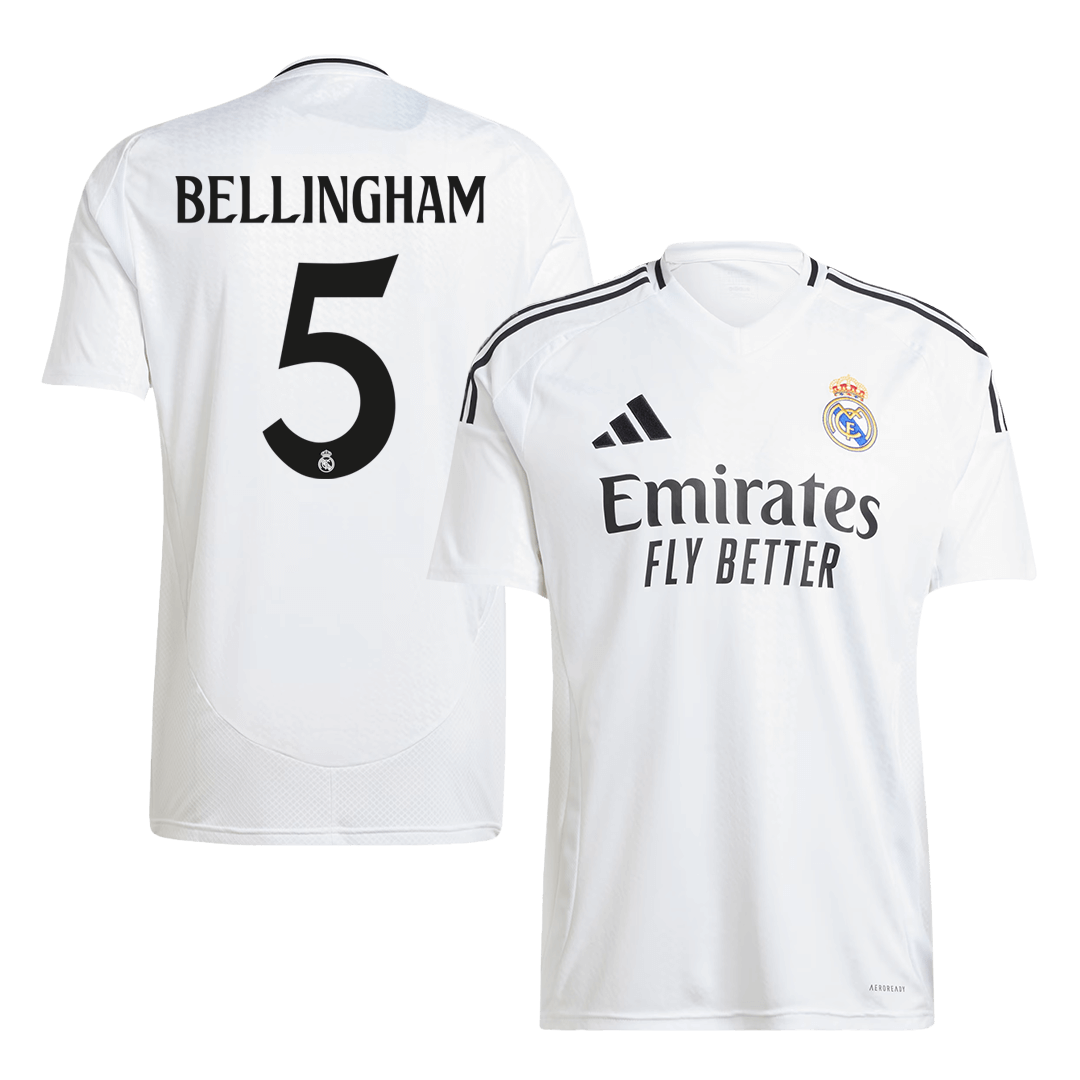 Real Madrid Tröja BELLINGHAM #5 2024/25 Hemma Vit