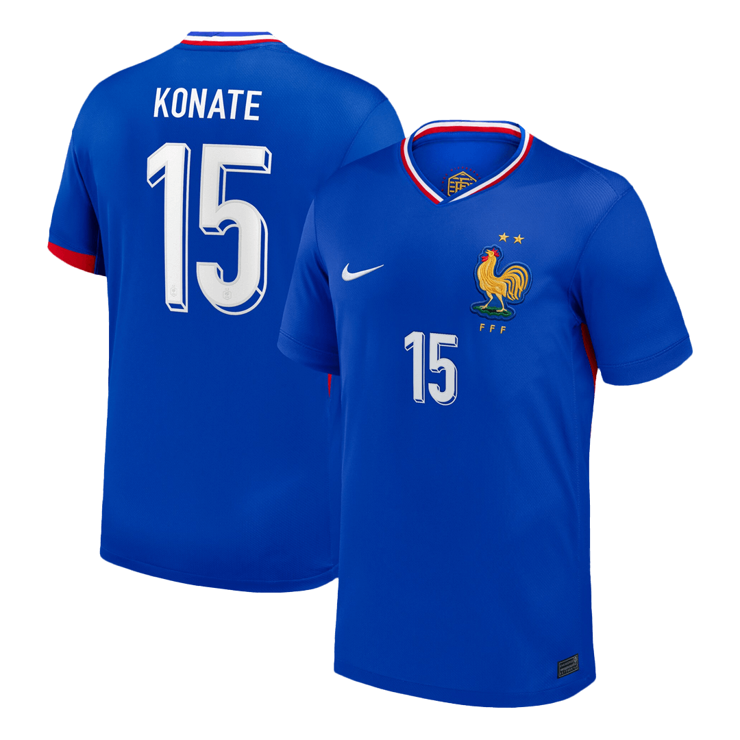 Frankrike Tröja KONATE #15 Euro 2024 Hemma Blå
