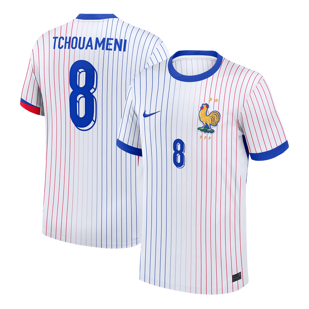 Frankrike Tröja TCHOUAMENI #8 Euro 2024 Borta Vit
