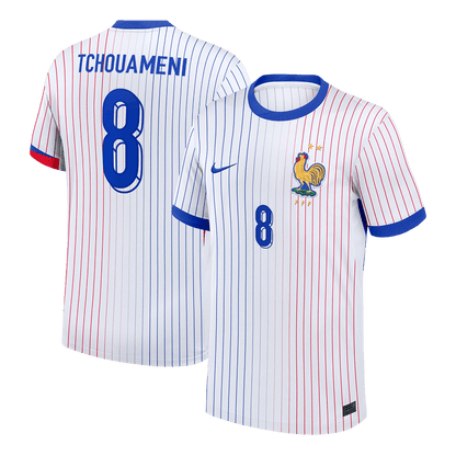 Frankrike Tröja TCHOUAMENI #8 Euro 2024 Borta Vit