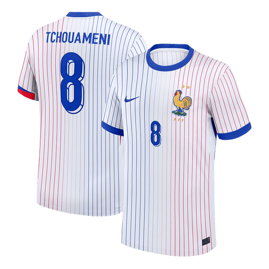 Frankrike Tröja TCHOUAMENI #8 Euro 2024 Borta Vit