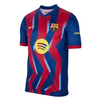 Barcelona Tröja LAMINE YAMAL #10 2025/26 Fourth Away Röd & Blå-3