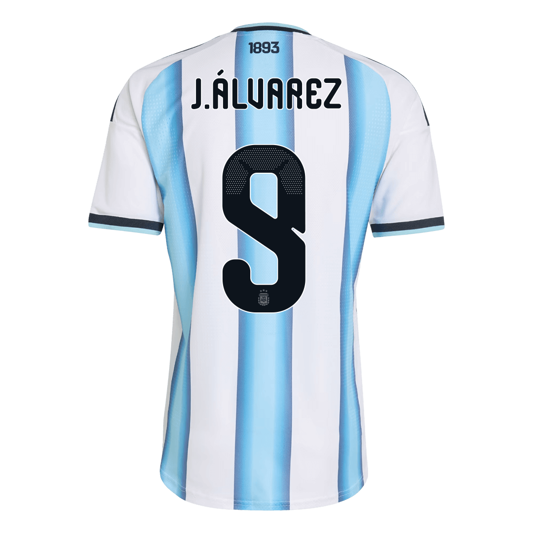 Argentina Tröja J.ÁLVAREZ #9 2026 Hemma Autentisk Blå & Vit