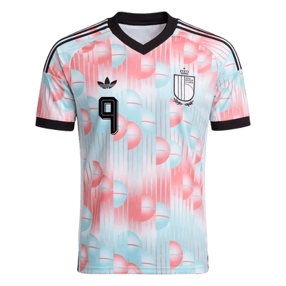 Belgien Tröja LUKAKU #9 2026 Borta Blue&Pink-8