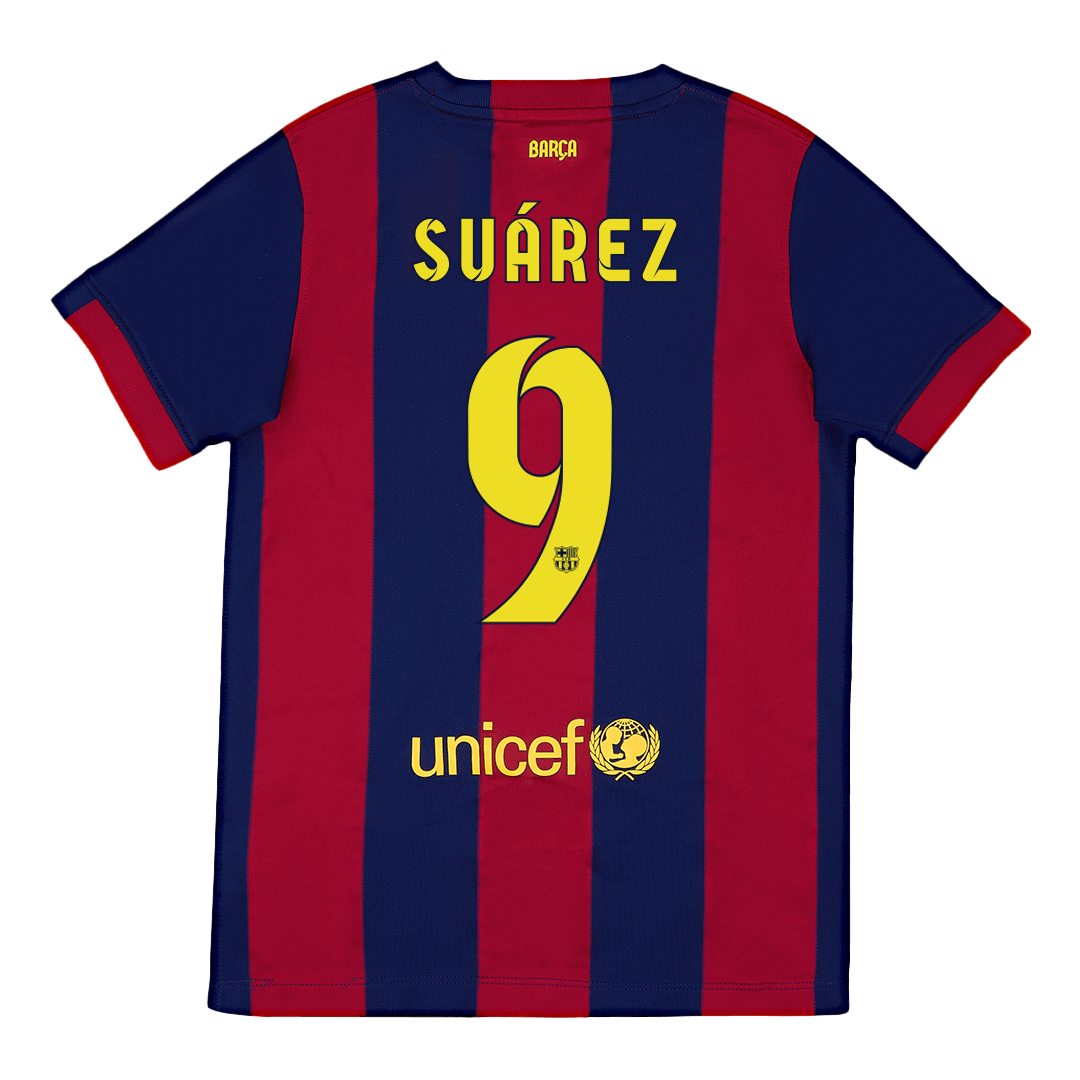 SUÁREZ #9 Barcelona Hemmatröja 2014/15 Retro Tröja
 Röd & Blå