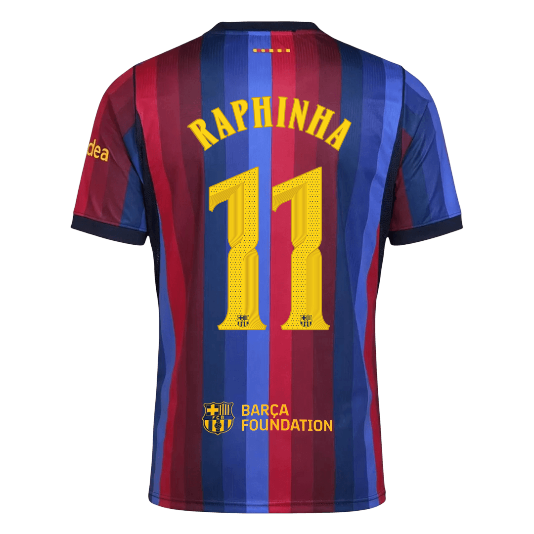 Barcelona Tröja RAPHINHA #11 2026/27 Hemma Blue&Garnet - UCL