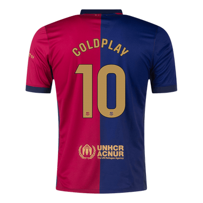 Barcelona Tröja COLDPLAY #10 2024/25 Hemma Röd & Blå-12