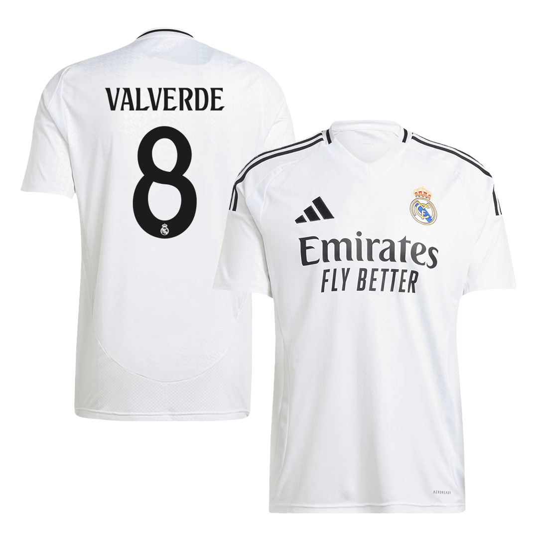 Real Madrid Tröja VALVERDE #8 2024/25 Hemma Vit