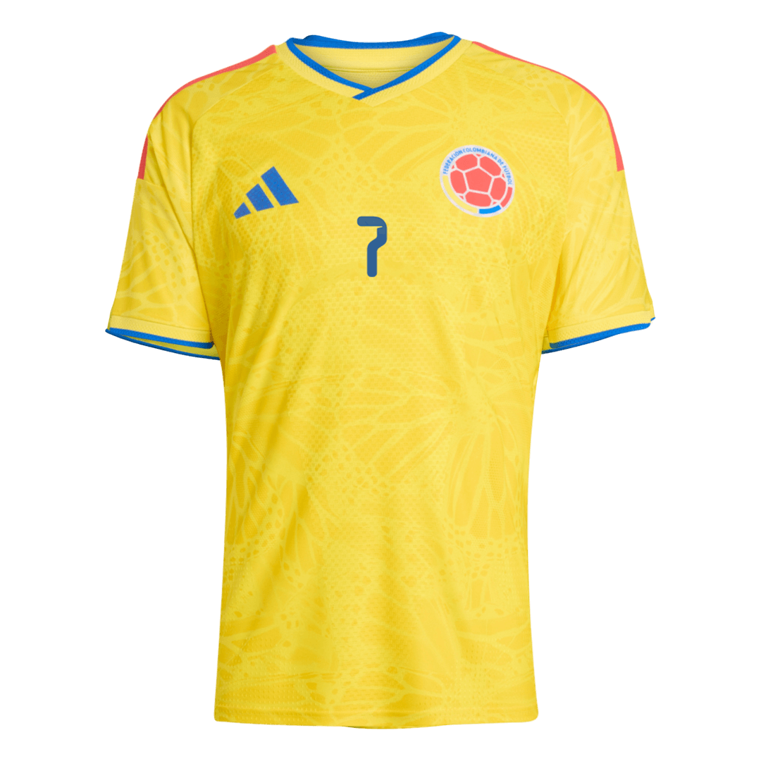 Colombia Tröja LUIS DíAZ #7 2026 Hemma Autentisk Gul