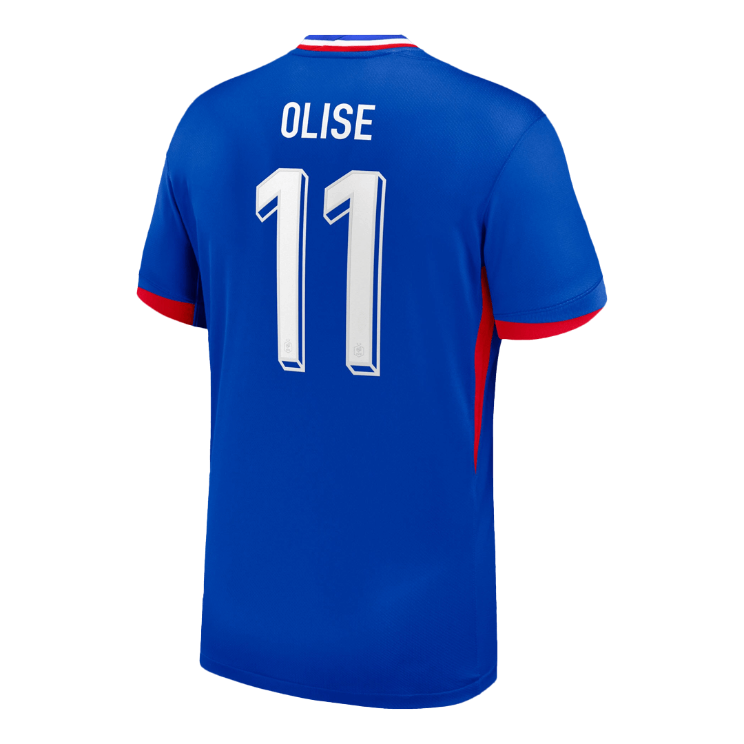 Frankrike Tröja OLISE #11 Euro 2024 Hemma Blå-7