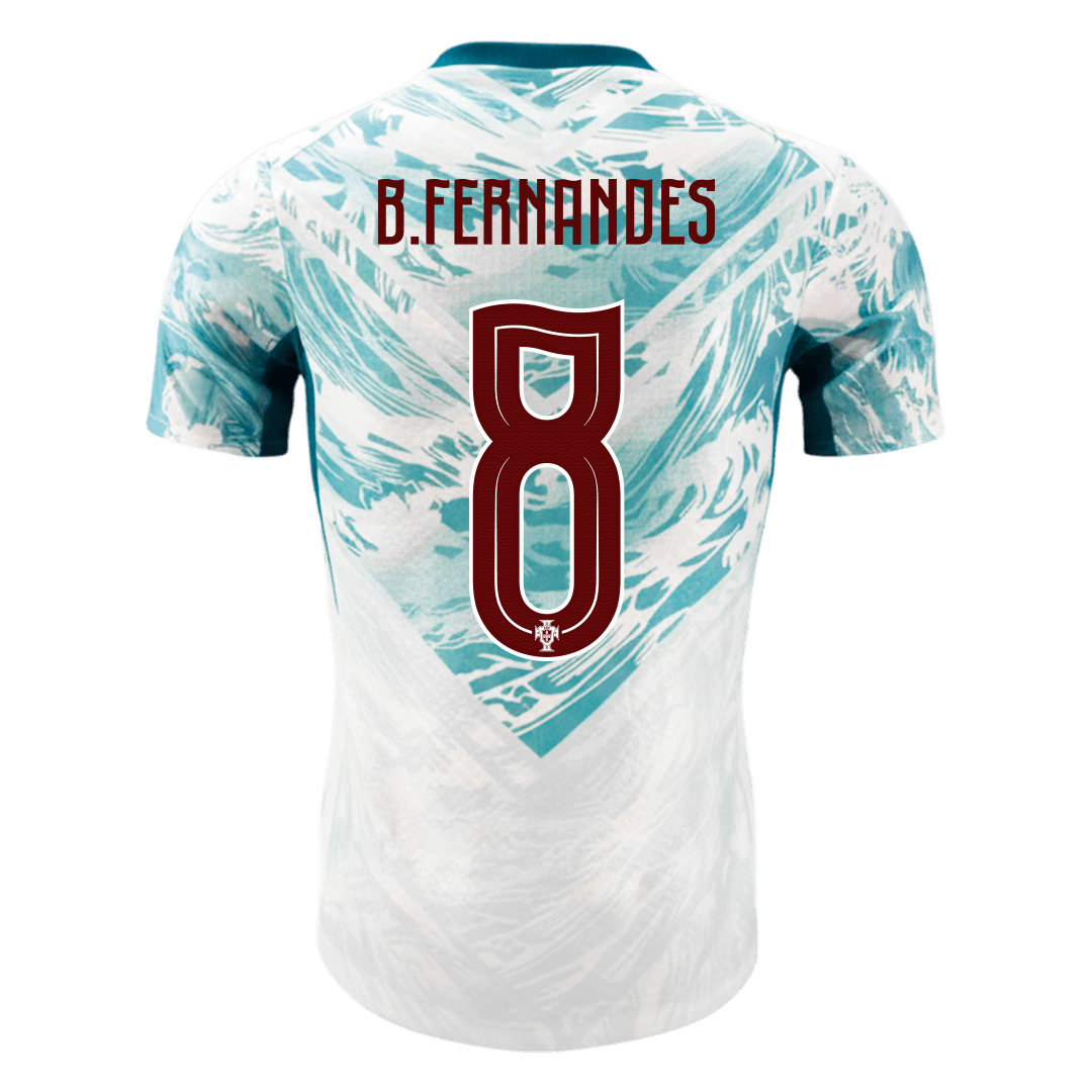 Portugal Tröja B.FERNANDES #8 2026 Borta Autentisk White&Green-9