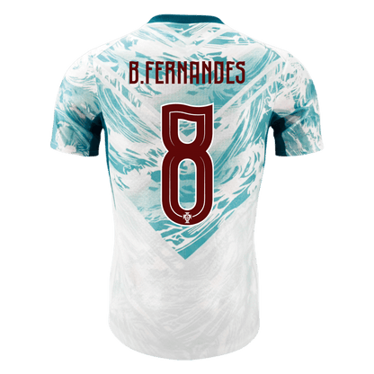 Portugal Tröja B.FERNANDES #8 2026 Borta Autentisk White&Green-9