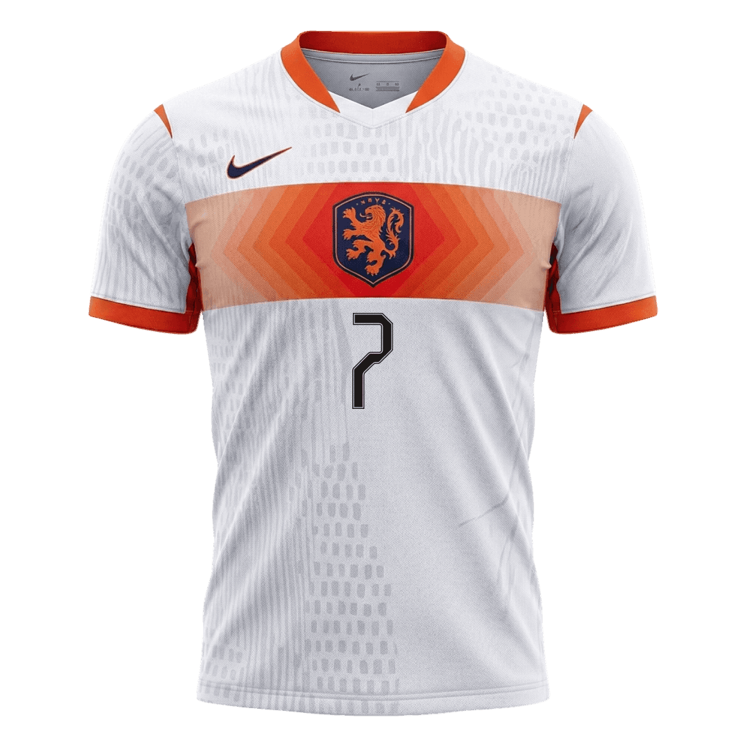 Nederländerna Tröja XAVI #7 2026 Borta Autentisk Vit-7