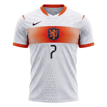 Nederländerna Tröja XAVI #7 2026 Borta Autentisk Vit-7