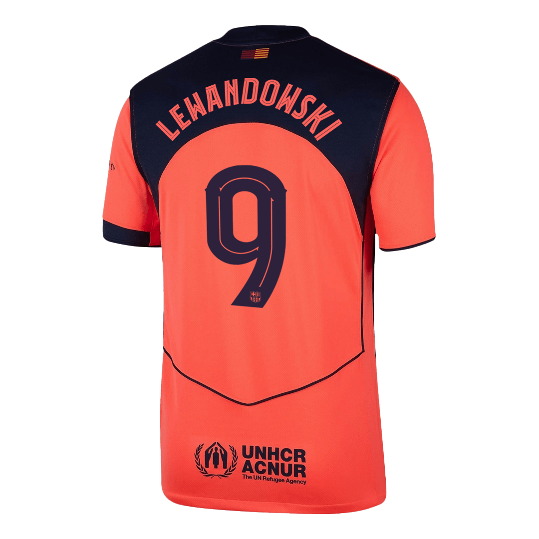Barcelona Tröja LEWANDOWSKI #9 2025/26 Tredje Orange - UCL